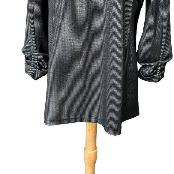 Tommy Hilfiger Single Button Ruched Sleeve Striped Blazer Black Blazer Size 14 - Picture 12 of 15